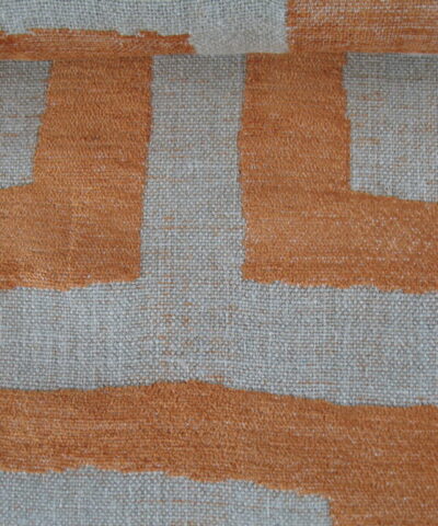 patroon oranje beige meubelstof