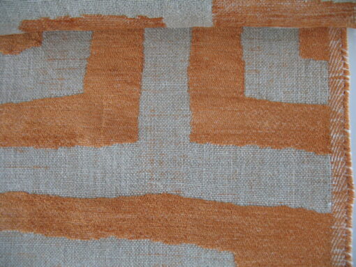 patroon oranje beige meubelstof