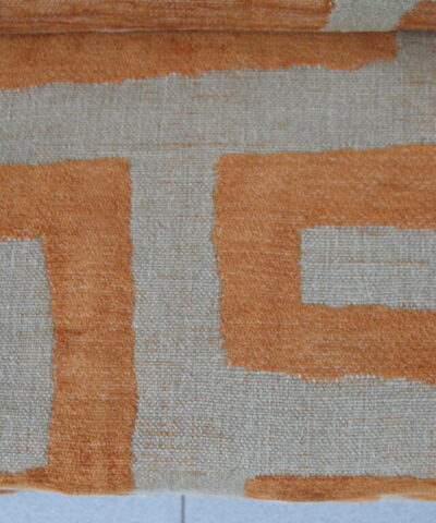 patroon oranje beige meubelstof