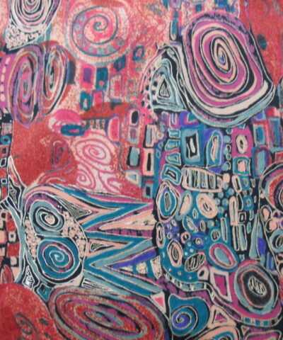 velours meubelstof kleurrijk patroon