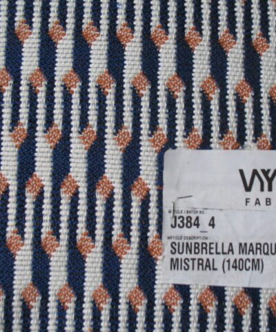 Vyva Fabrics Sunbrella Marquetry Mistral J384 oranje koningsblauw wit