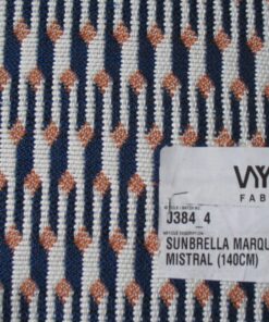 Vyva Fabrics Sunbrella Marquetry Mistral J384 oranje koningsblauw wit