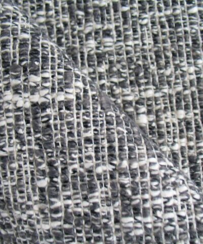 Bouclé meubelstof creme grijs zwart