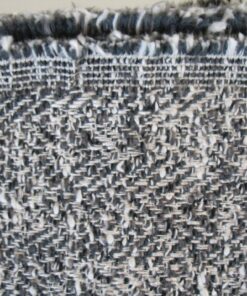 Bouclé meubelstof creme grijs