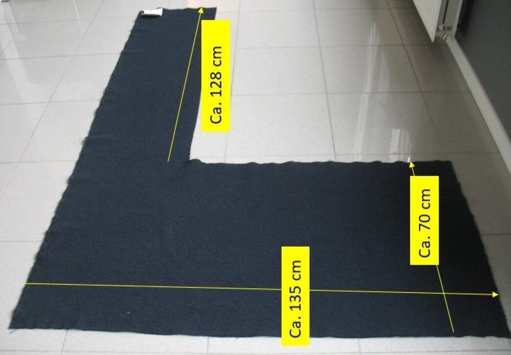 Kvadrat Colline 788 blauw zwart coupon A