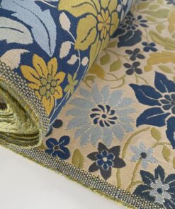 bloempatroon groen geel blauw vanille