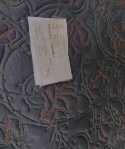 Kvadrat Febrik Rose 433 Petrol blauwgrijs met bloemen