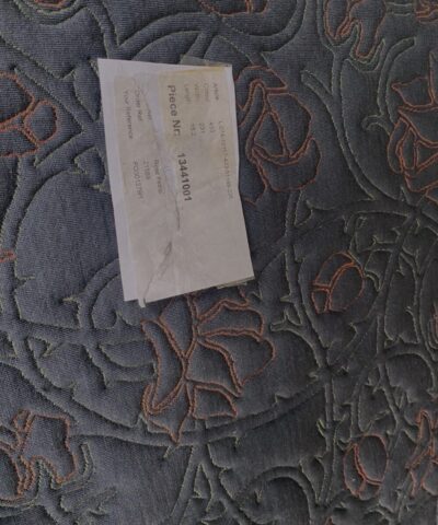 Kvadrat Febrik Rose 433 Petrol blauwgrijs met bloemen