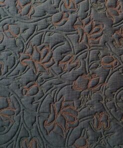 Kvadrat Febrik Rose 433 Petrol blauwgrijs met bloemen
