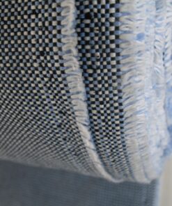 meubelstof blauw wit zwart
