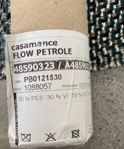 Casamance Flow Petrole petrol creme zilver bruin