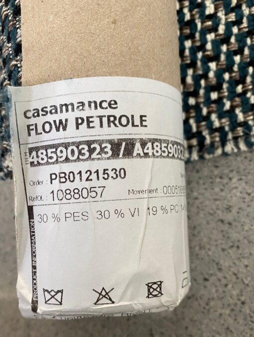 Casamance Flow Petrole petrol creme zilver bruin