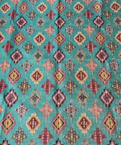 Clarke & Clarke Konya Aqua blauw groen roze geel