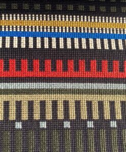 Maharam Point 004 Black and Cobalt zwart blauw