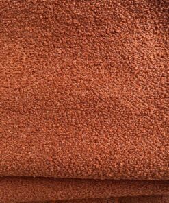 Bouclé upholstery burnt orange brown orange