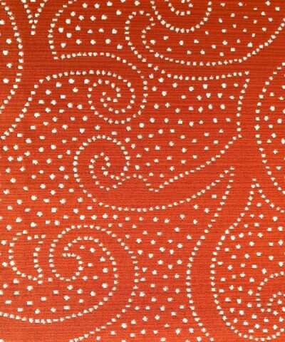 meubelstof batik oranje creme