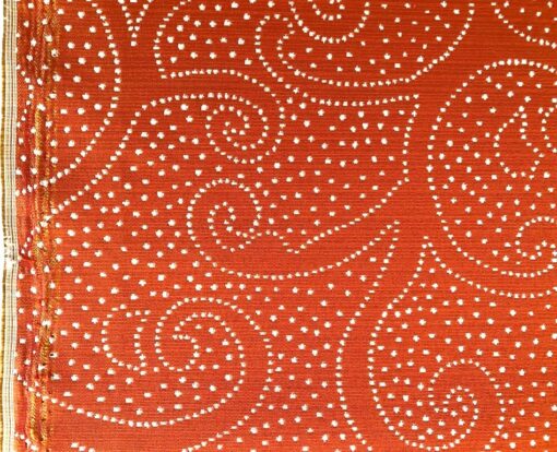 meubelstof batik oranje creme