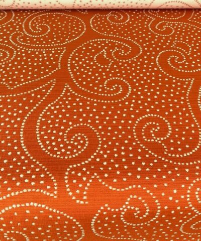 meubelstof batik oranje creme