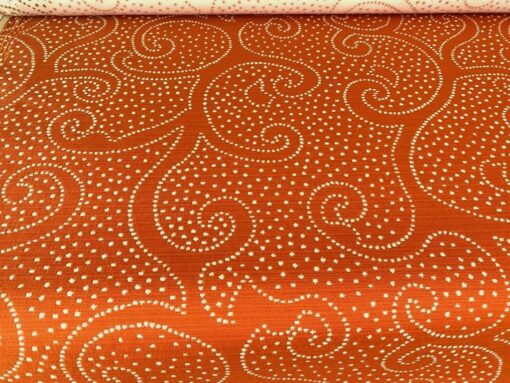 meubelstof batik oranje creme