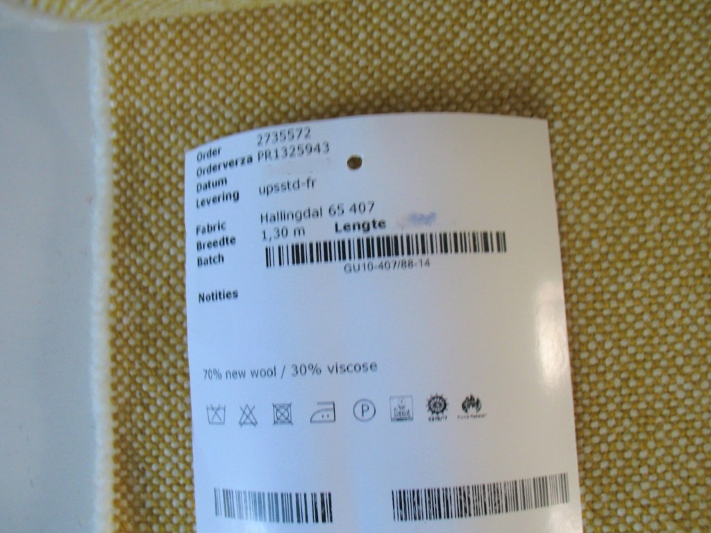 Kvadrat Hallingdal 65 407 geel wit