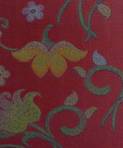 Keymer Amazone 25 bloempatroon op rood