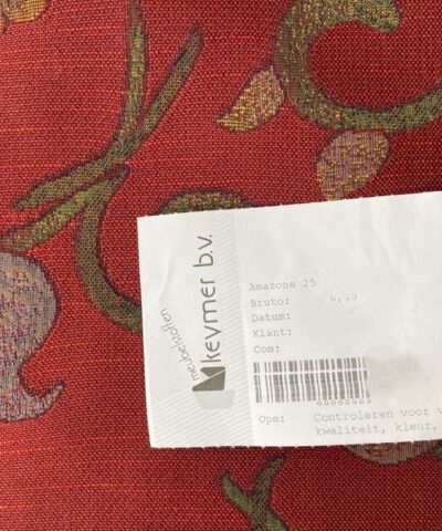 Keymer Amazone 25 bloempatroon op rood