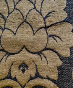Baroque-patterned furniture fabric in camel on black