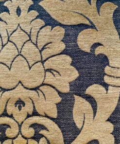 Baroque-patterned furniture fabric in camel on black