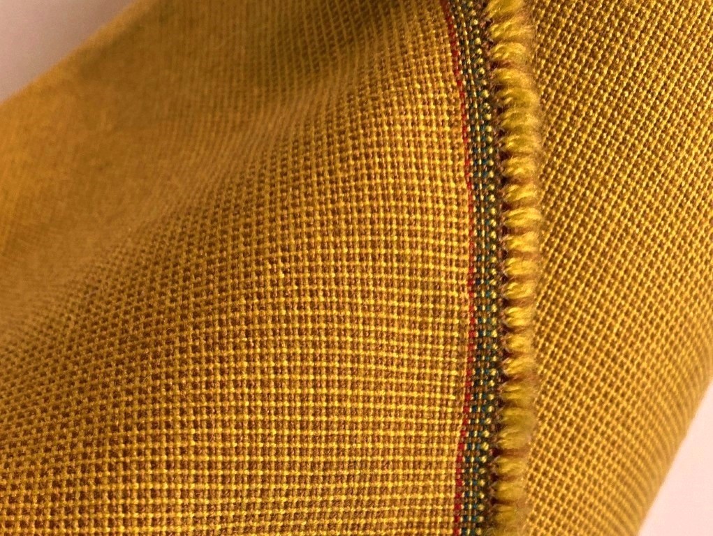 De Ploeg vintage meubelstof okergeel tinten