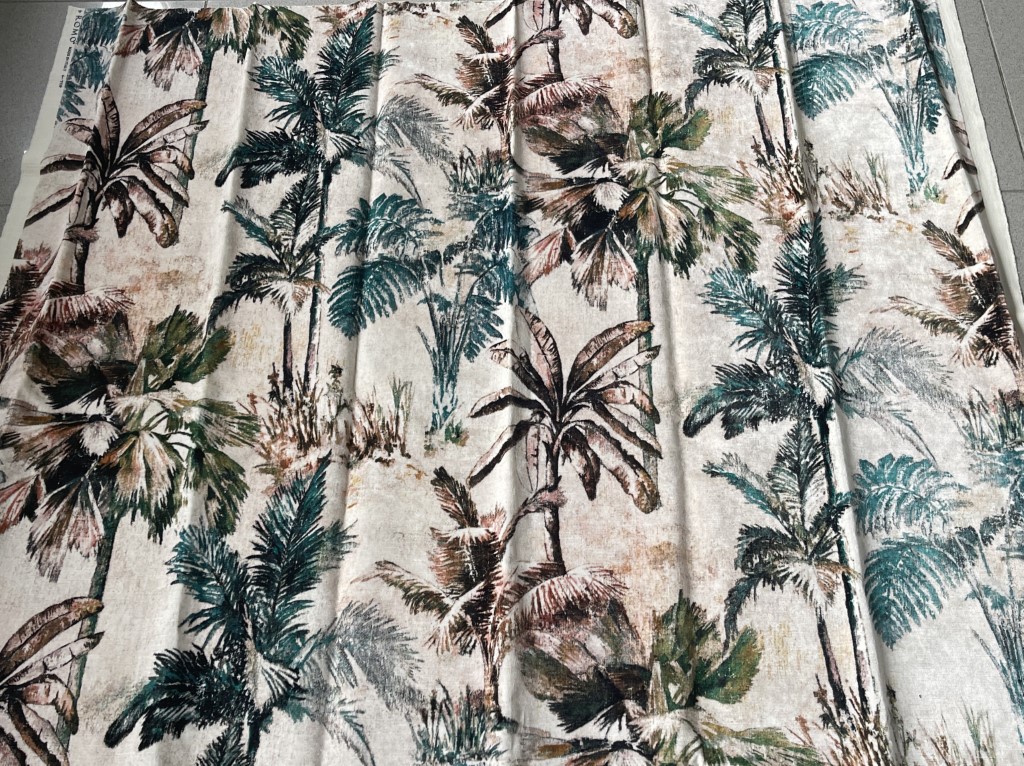 Romo Japura Velvet Amazonite patroon jungle