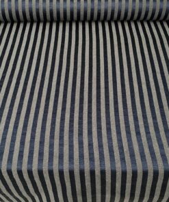 meubelstof blauw grijs streep patroon