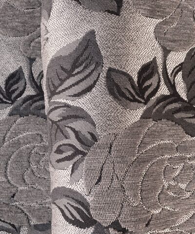 bloemen patroon beige bruin zilver meubelstof