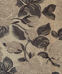 Floral pattern beige brown silver upholstery fabric