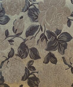 Floral pattern beige brown silver upholstery fabric