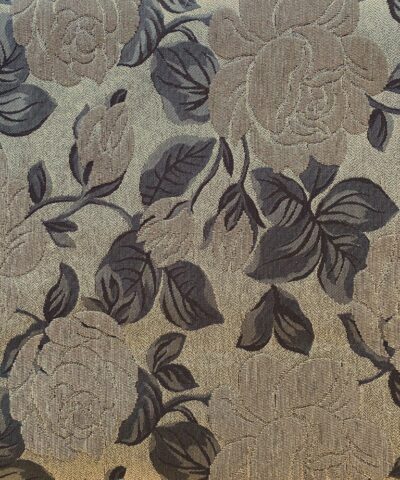 bloemen patroon beige bruin zilver meubelstof