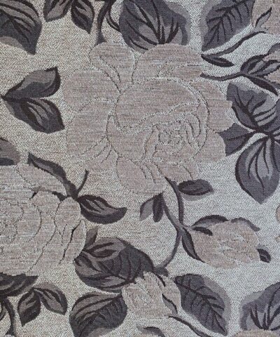 bloemen patroon beige bruin zilver meubelstof