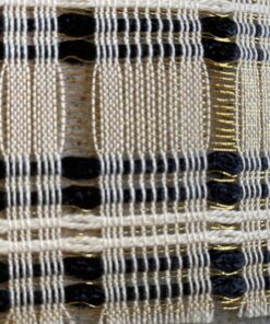 Kvadrat Sahco gordijnstof roomwit goud zwart
