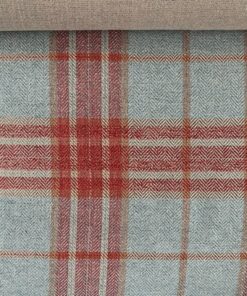 Colefax and Fowler Dunmore Check Magnus Checks ruit rood lichtblauw creme patroon