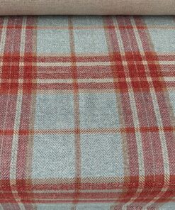 Colefax and Fowler Dunmore Check Magnus Checks ruit rood lichtblauw creme patroon